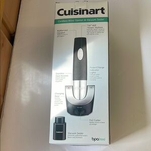 CUISINART CORDLESS WINE OPENER AND VACUUM SEALER NWT